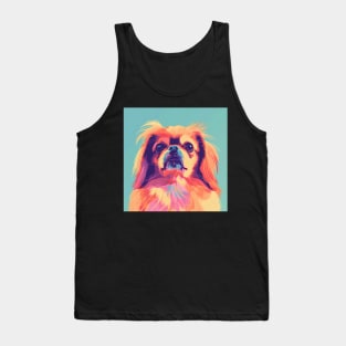 Pekingese in 70's Tank Top